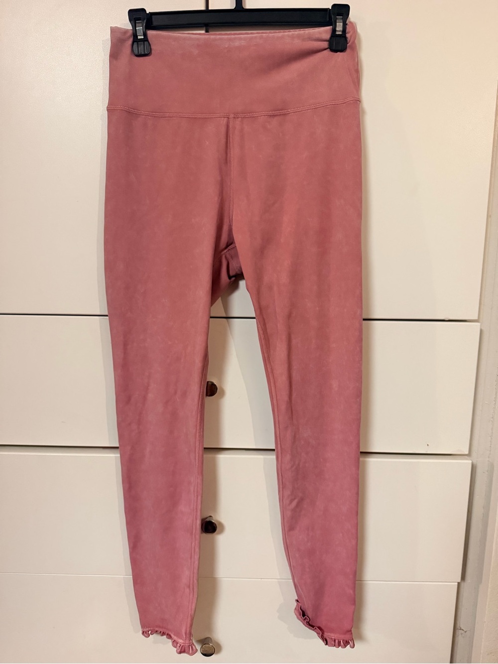 JoyLab Dusty Rose High-Rise Stretch Leggings with Ruffle Ankles